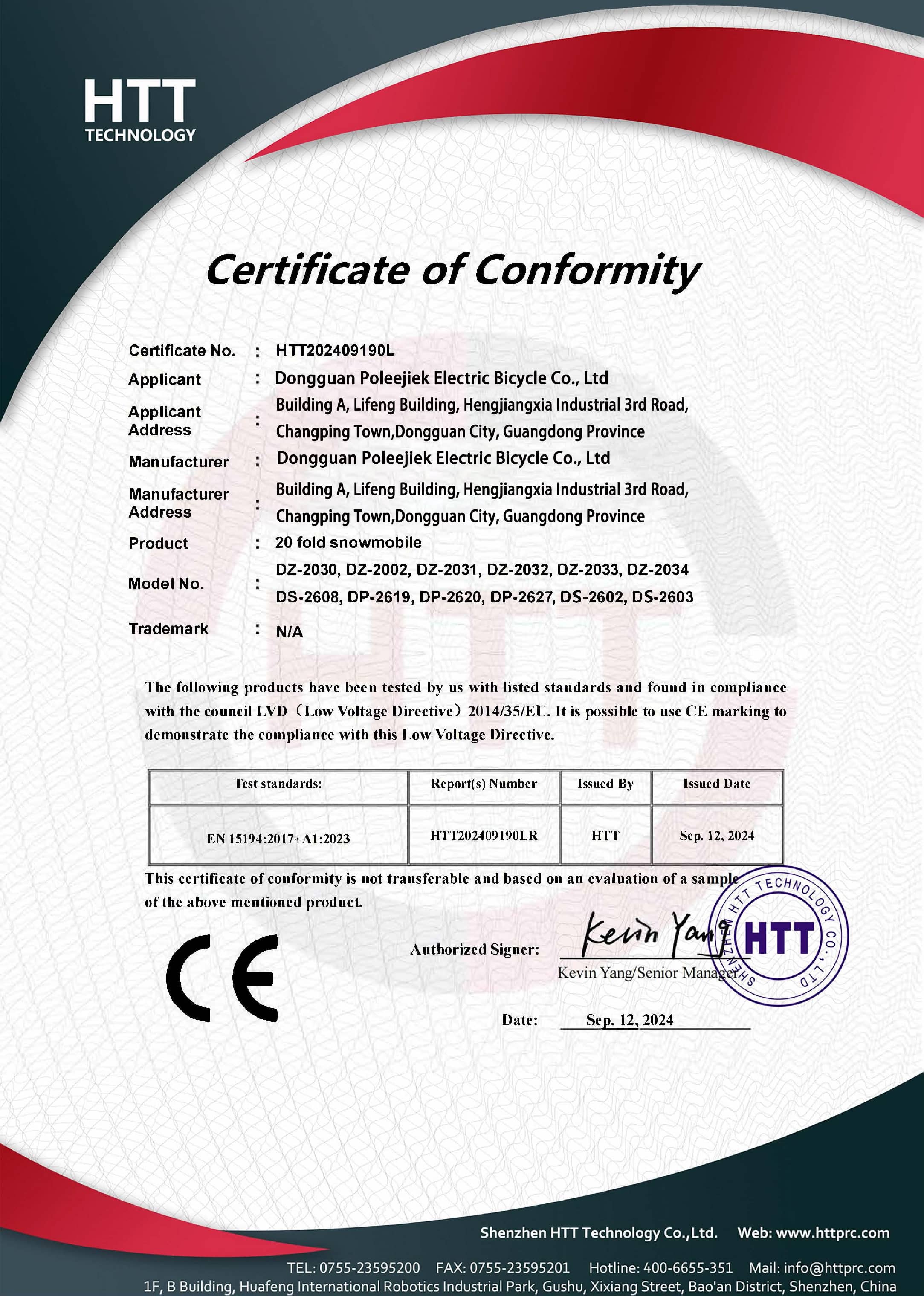 CE Certificate